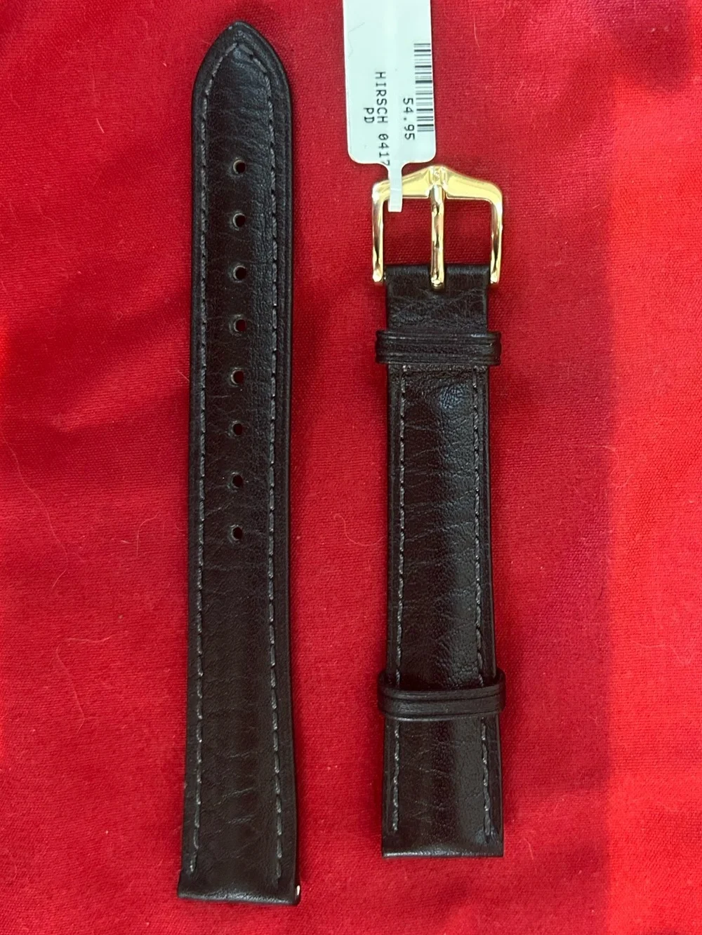 NOS Hypoallergenic Hirsch Camelgrain 16mm Black Leather Watch Band NWT